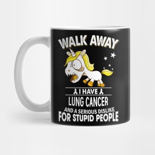 funny lung cancer grumpy unicorn warrior Mug